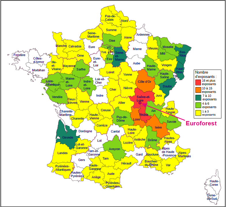 Carte d'origine des exposants ©Euroforest