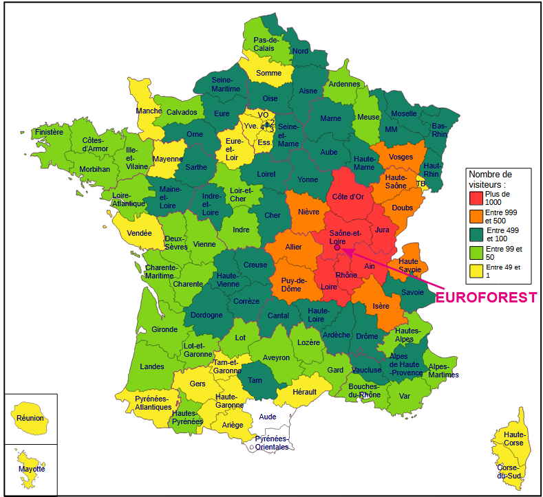 Origines des visiteurs Euroforest2023