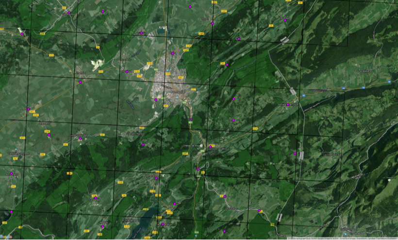 Zoom secteur de Pontarlier