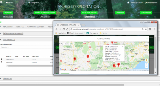 Plateforme de gestion des activités forestières sur internet